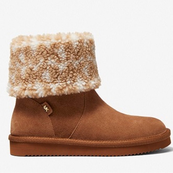Michael Kors Julia Logo Sherpa and Suede Boots - Picture 2 of 6